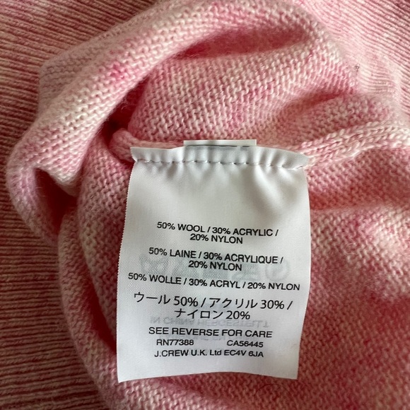 J. Crew Pink Ruffle Sleeve Crew Neck Sweater Size XS - Picture 10 of 11